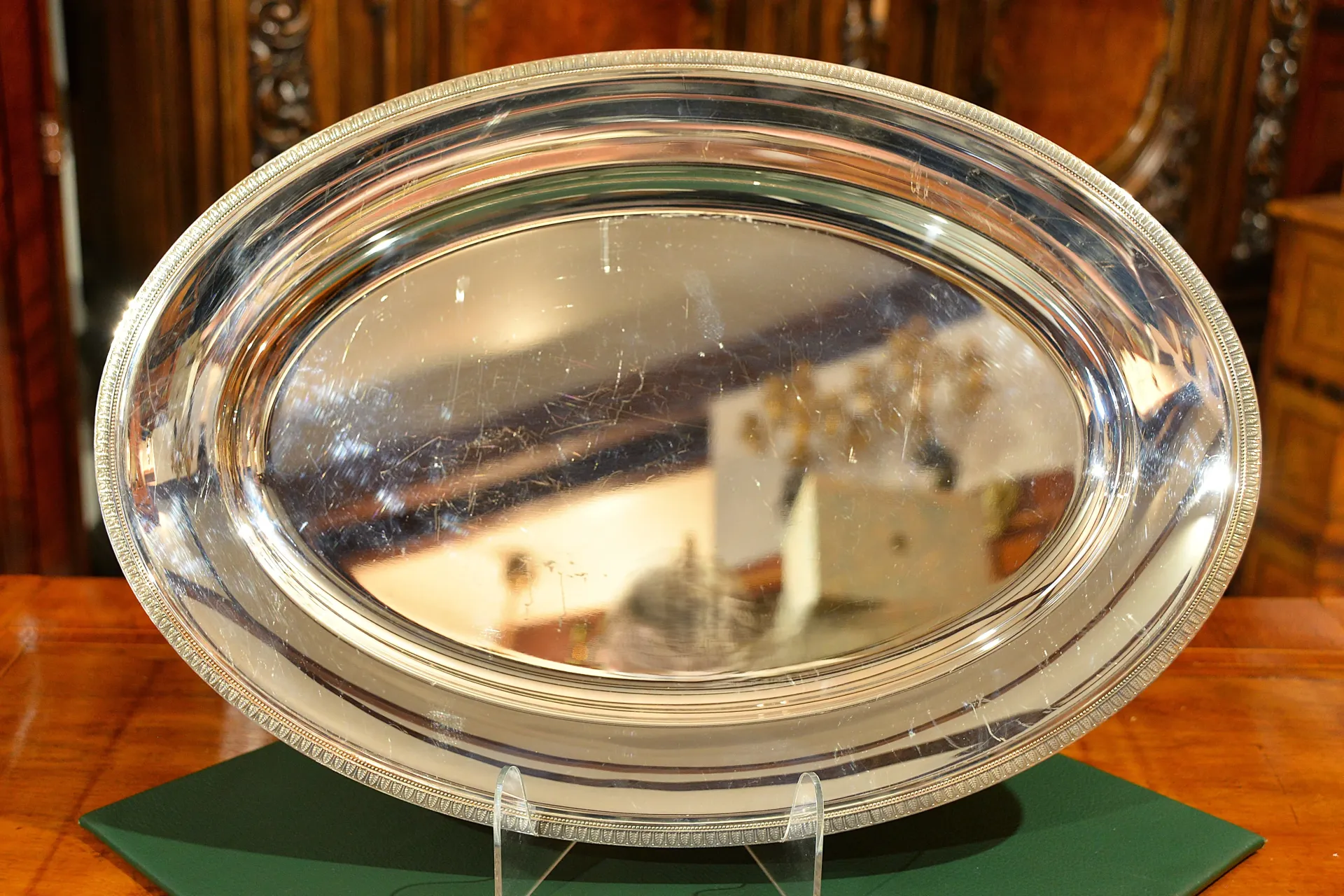 DUŻY SREBRZONY P&Oacute;LMISEK TACA CHRISTOFLE FRANCJA