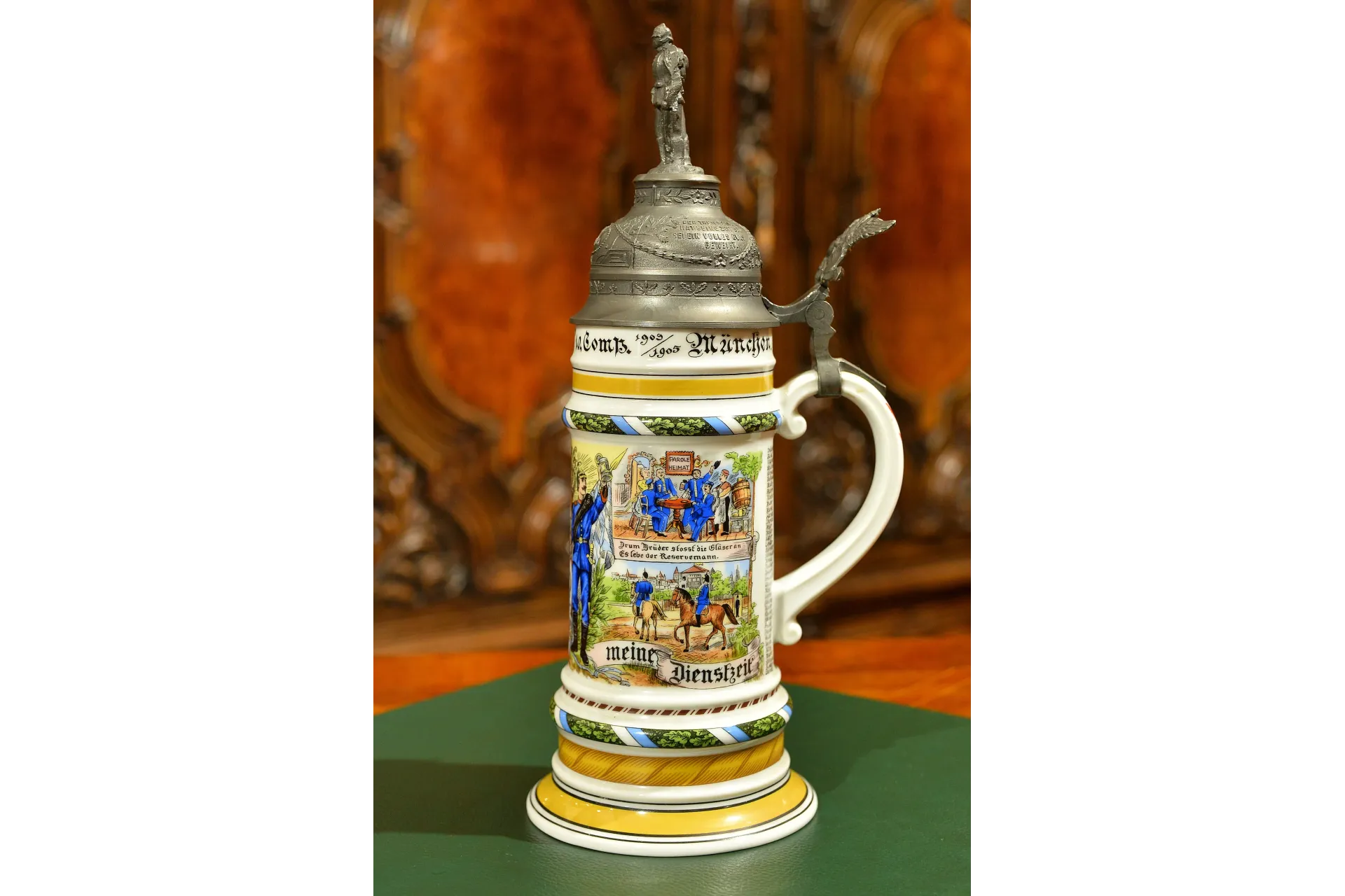 KUFEL REZERWISTY WOJSKOWY Z LITOFANIĄ AK KAISER