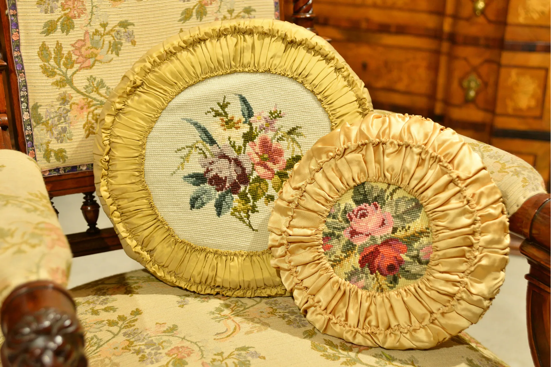 PARA DEKORACYJNYCH PODUSZEK OKRĄGŁYCH