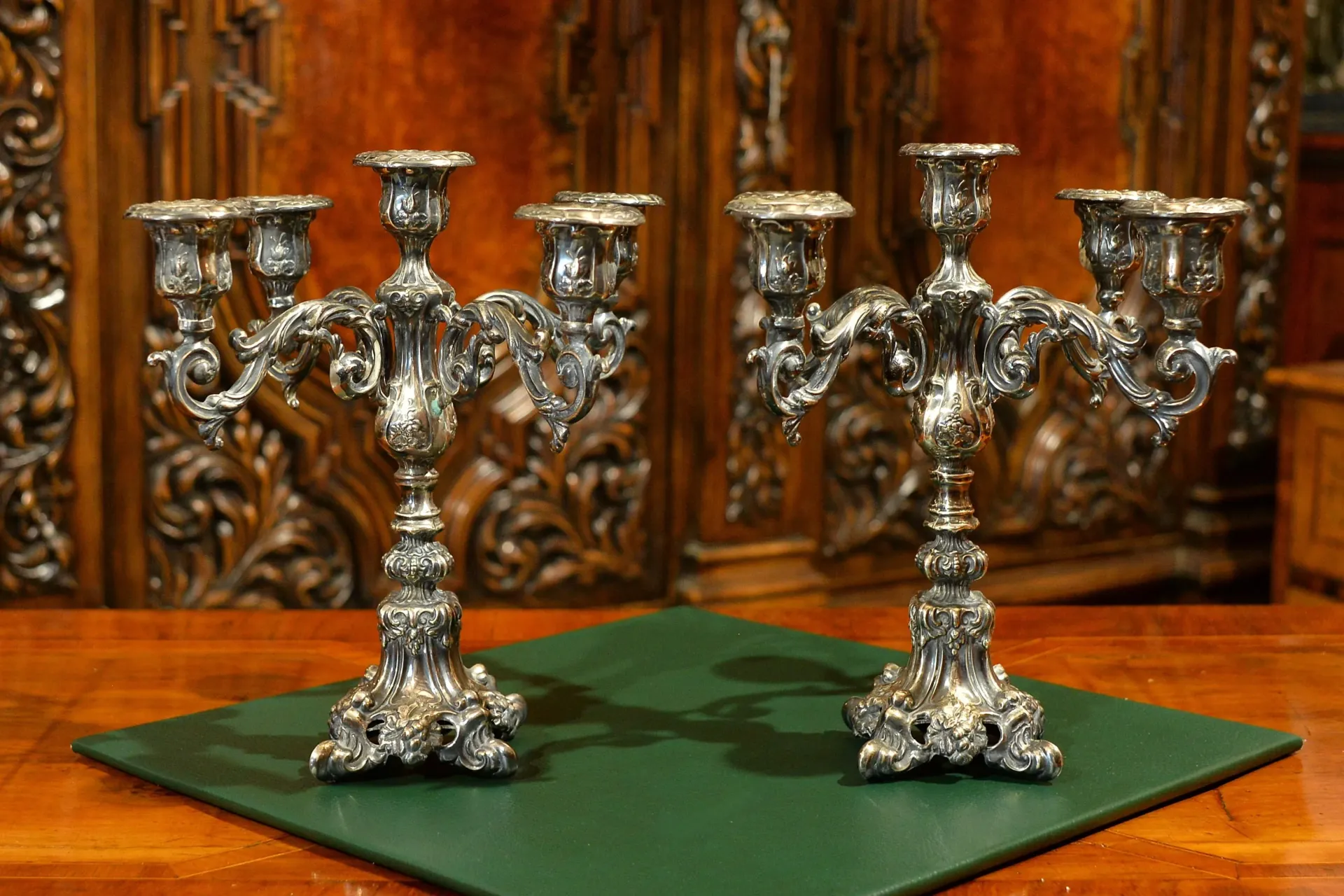 PARA ŚWIECZNIK&Oacute;W PIĘCIORAMIENNYCH SREBRO 925 871g