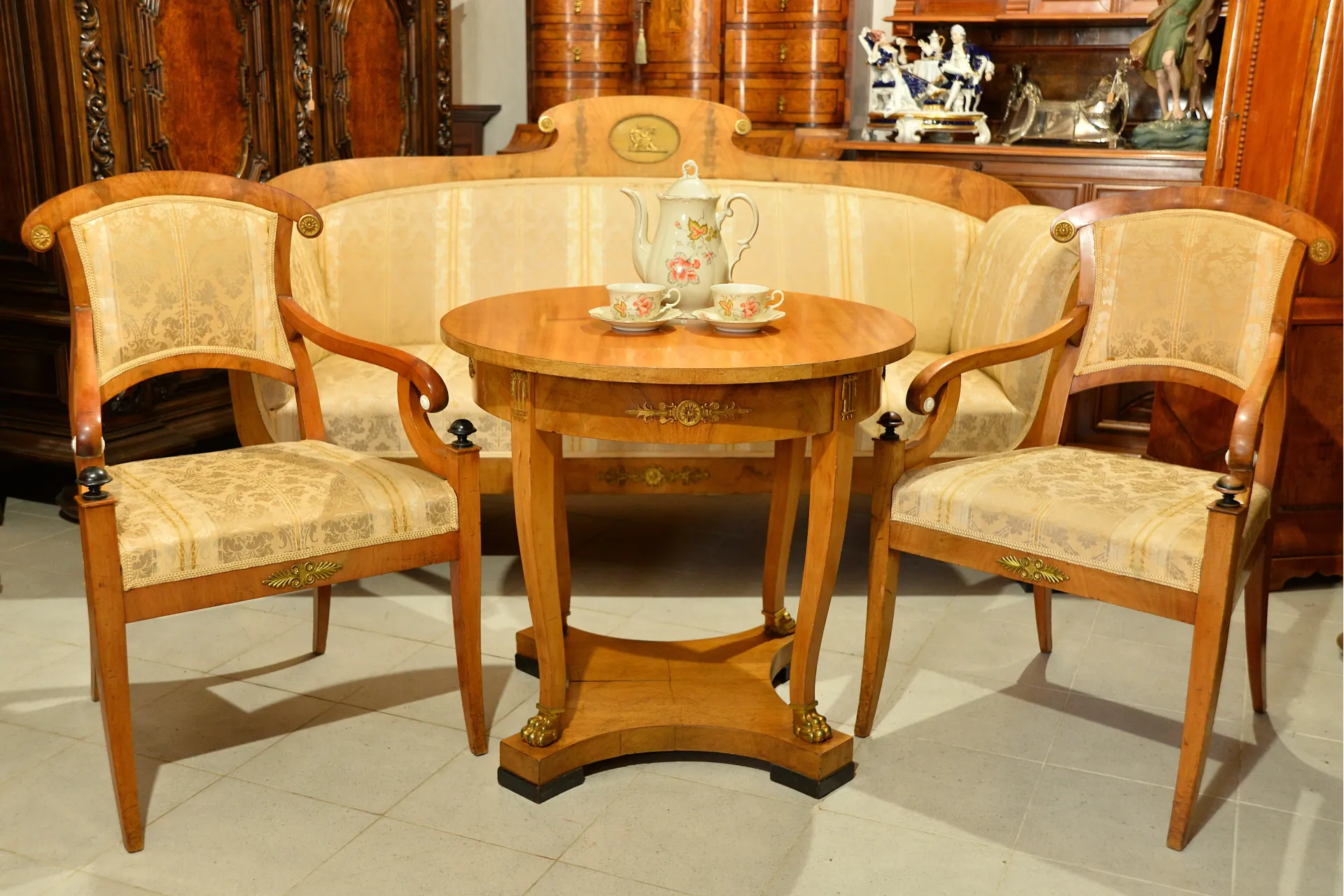 KOMPLET MEBLI SALONOWYCH BIEDERMEIER XIXw