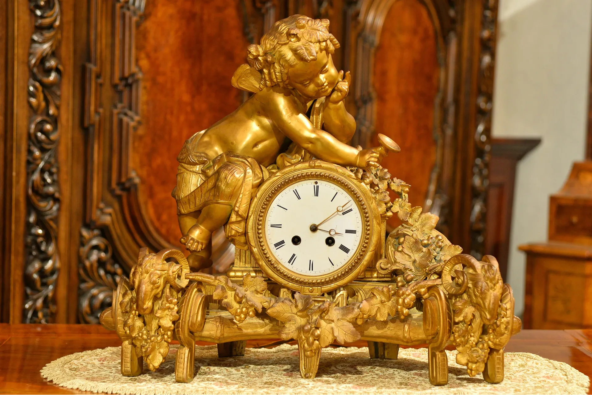 ZEGAR KOMINKOWY JAPY FRERES PH. MAUREY XIXw