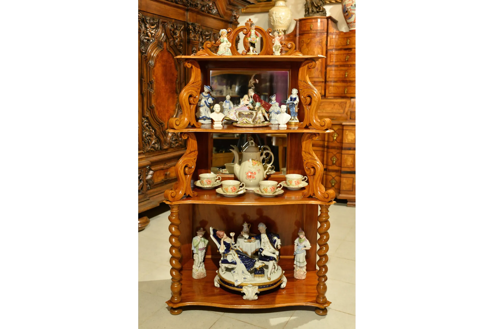 ETAŻERKA LUDWIK FILIP Z LUSTRAMI ok. 1860r