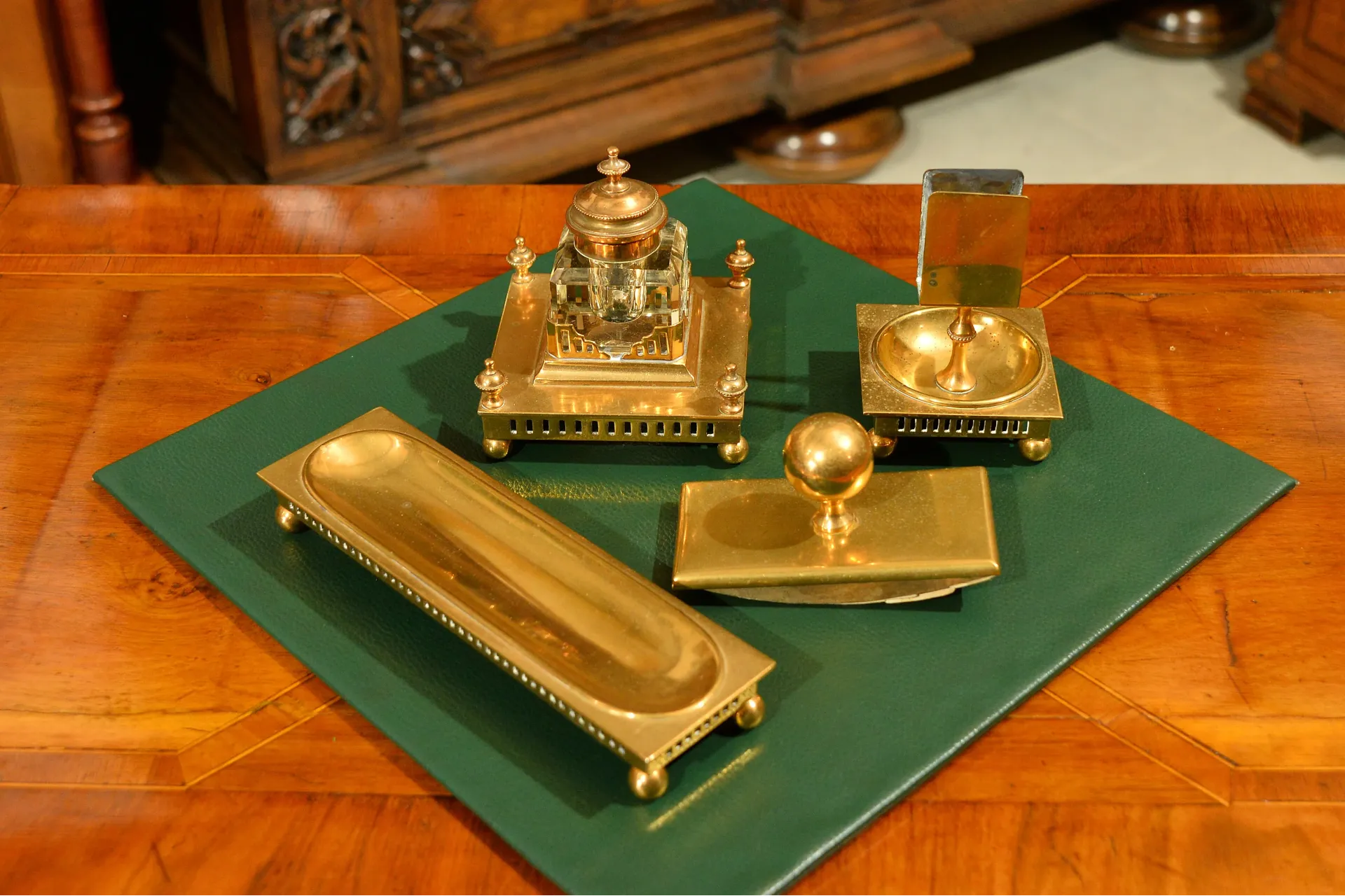 ZESTAW NA BIURKO KAŁAMARZ 4el. ok. 1920r