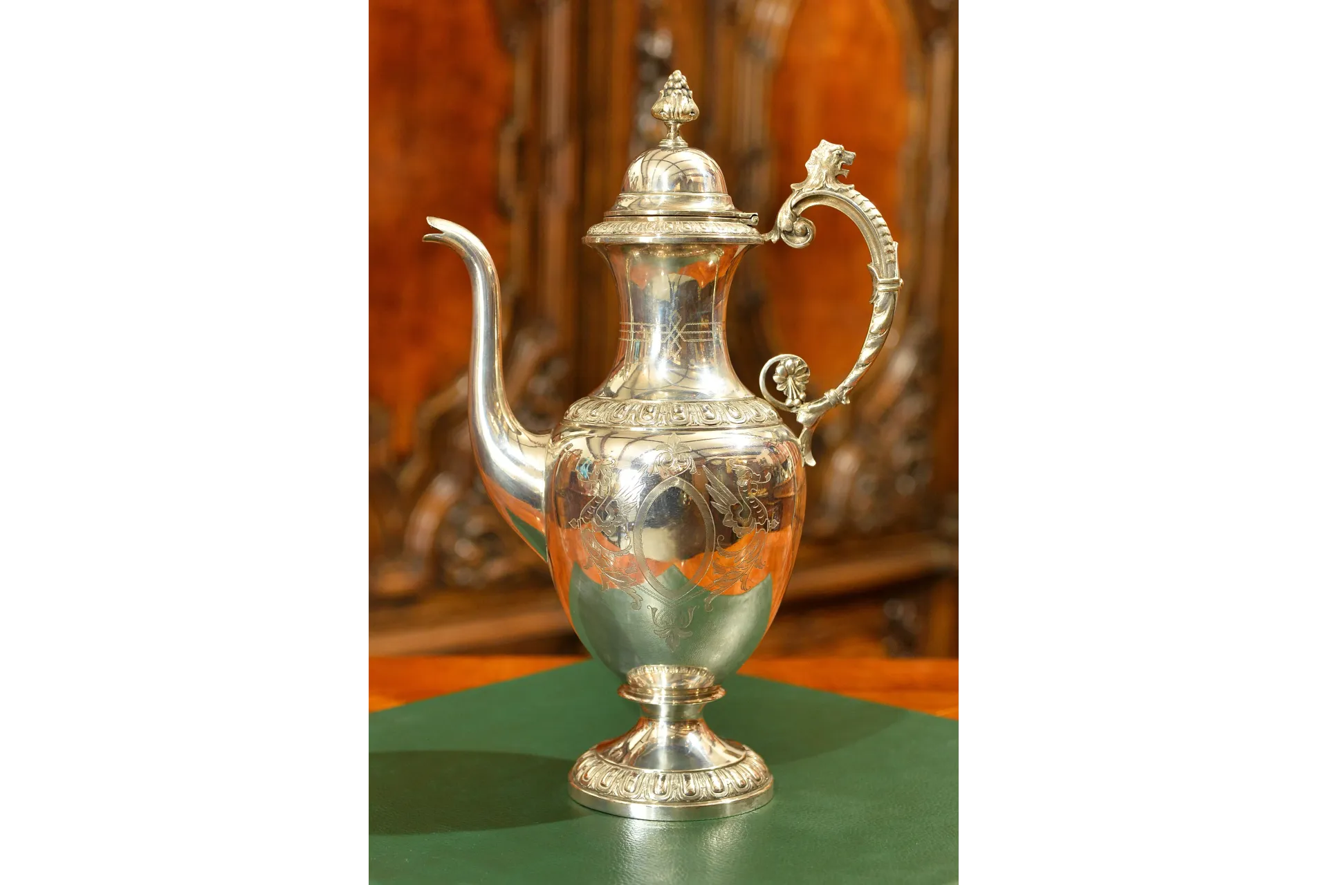 SREBRZONY DZBANEK DO KAWY HERBATY ok. 1880r