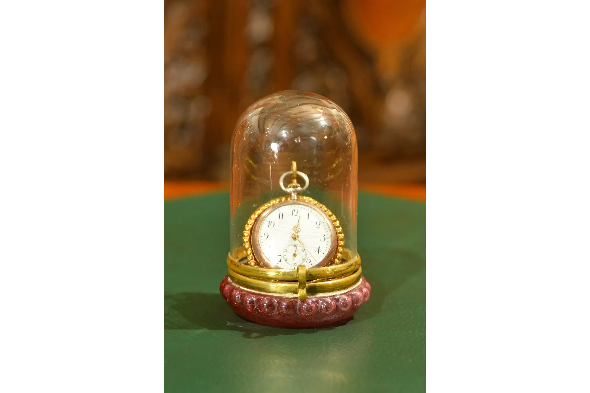 PRZEPIĘKNA SZKATUŁKA Z KOPUŁĄ NA ZEGAREK BIŻUTERIĘ ok. 1900r