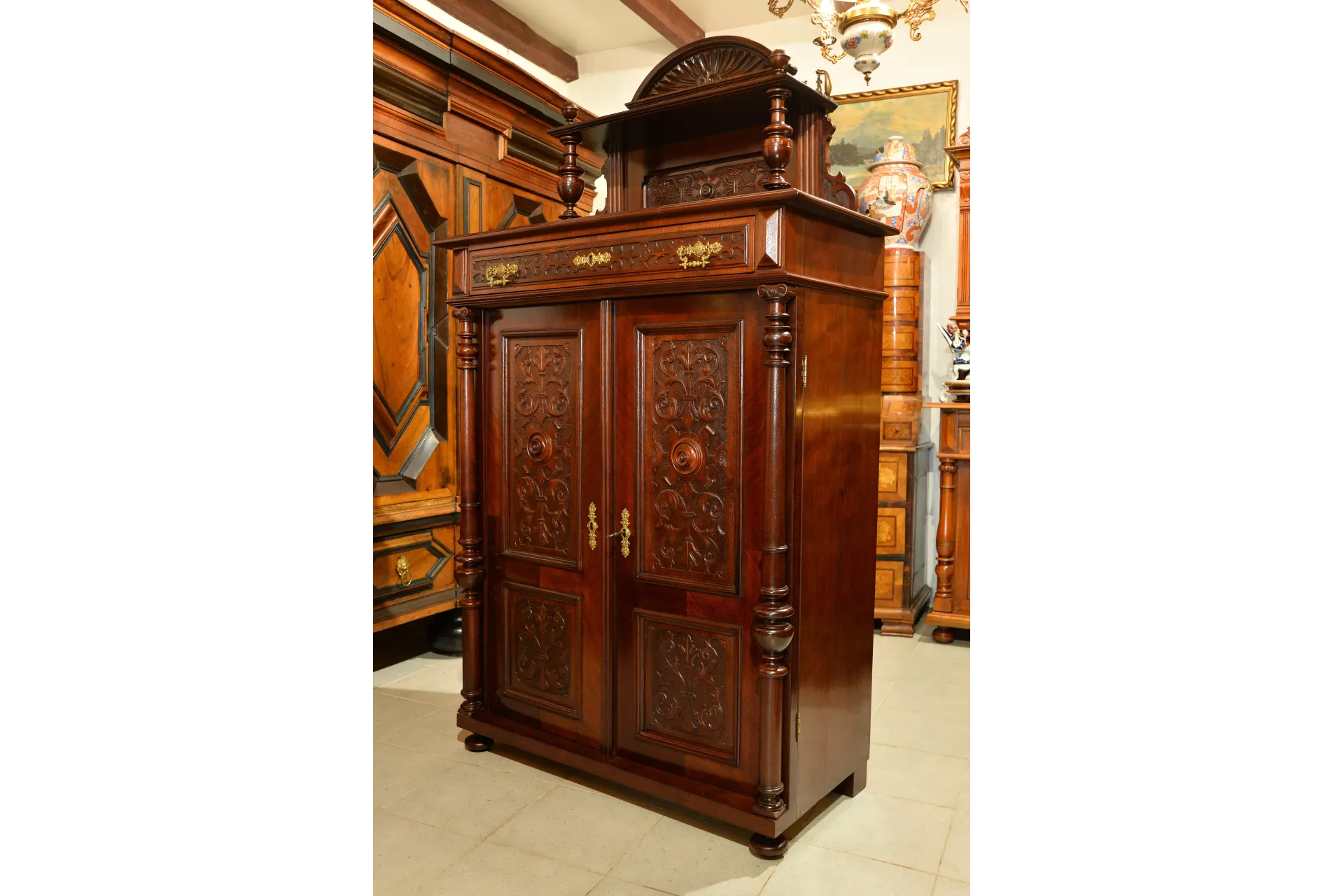 BIELIŹNIARKA EKLEKTYCZNA PIĘKNY MODEL ok. 1880r PO RENOWACJI