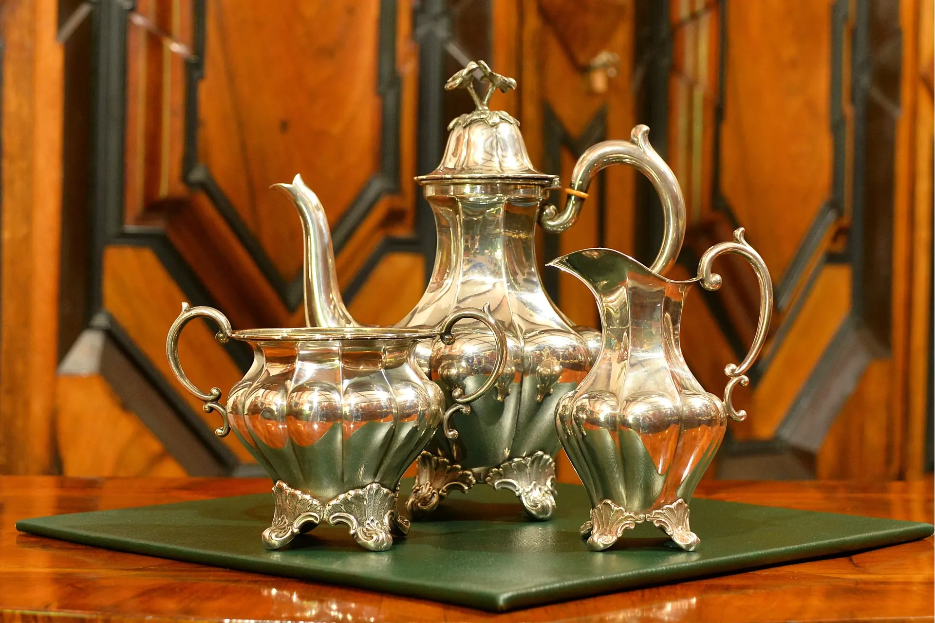 SREBRZONY SERWIS DO KAWY HERBATY 1930r