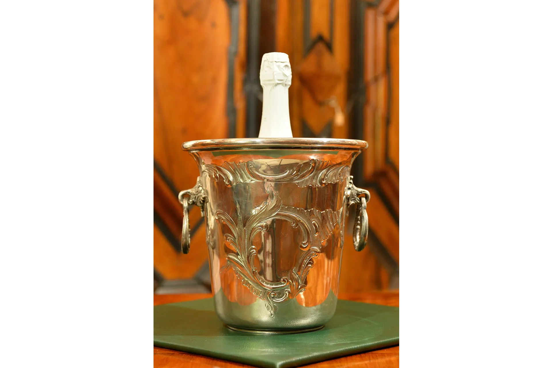 OZDOBNY KRATER POJEMNIK NA WINO SZAMPANA PLATER ok. 1920r