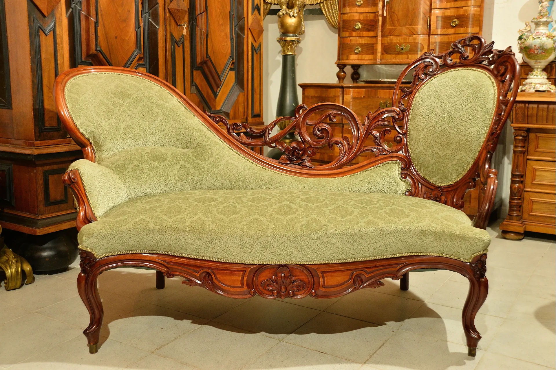 PRZEPIĘKNY SZEZLONG KANAPA SOFA LUDIK FILIP ok. 1860r