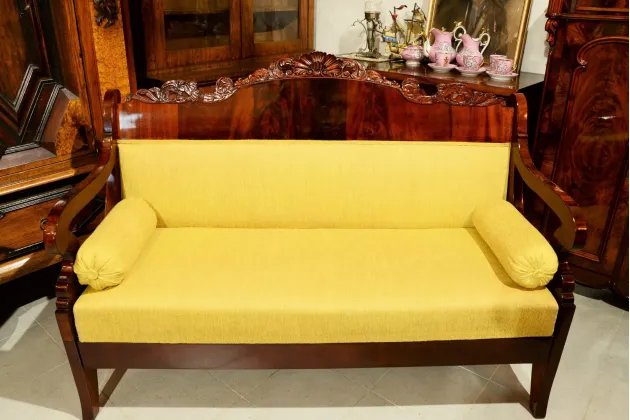 SOFA BIEDERMEIER MAHOŃ 1820r PO RENOWACJI