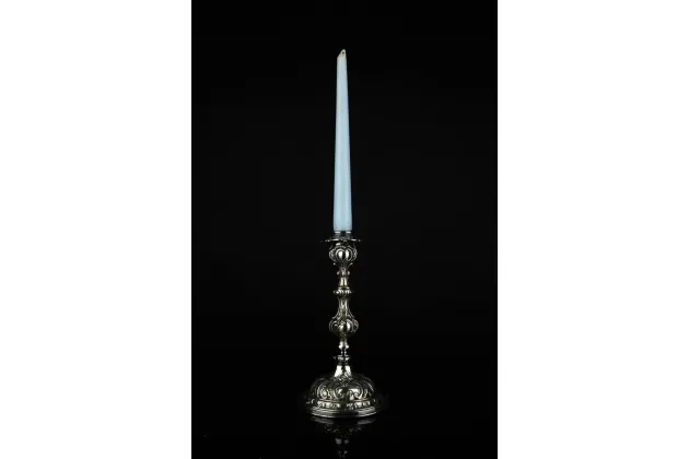 SREBRZONY ŚWIECZNIK PLATER 1890r