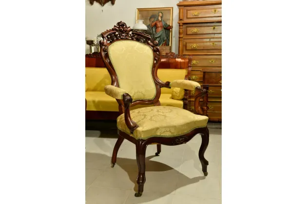 DUŻY FOTEL LUDWIK FILIP ok. 1860r