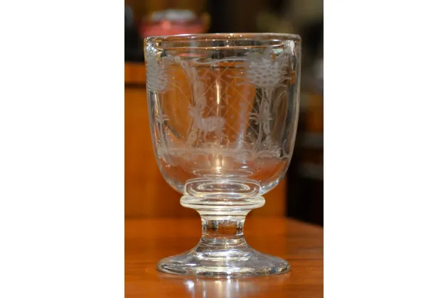 DUŻY SZKLANY KIELICH PUCHAR pocz. XXw