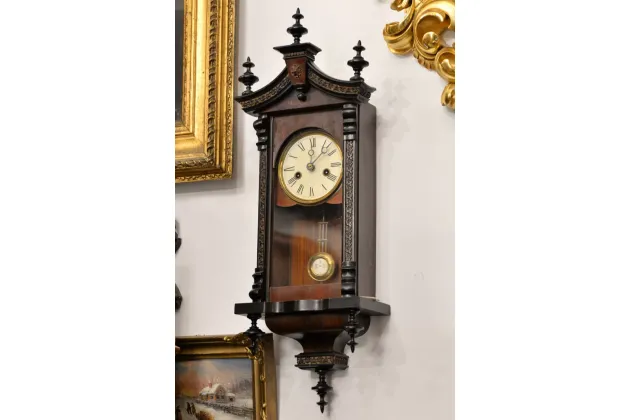 WISZĄCY ZEGAR EKLEKTYCZNY MINIATURA JUNGHANS ok.1880r