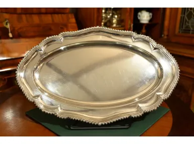 POTĘŻNA SREBRZONA PATERA TACA MAPPIN&WEBB ok. 1900r /2/
