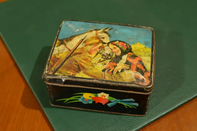 PUSZKA PO KAWIE Z WIZERUNKIEM UŁANA FERD. BOHM & Co 1816 WŁOCŁAWEK