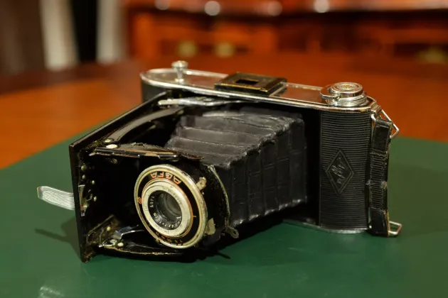 KOLEKCJONERSKI APARAT MIESZKOWY AGFA BILLY-RECORD ok. 1930r