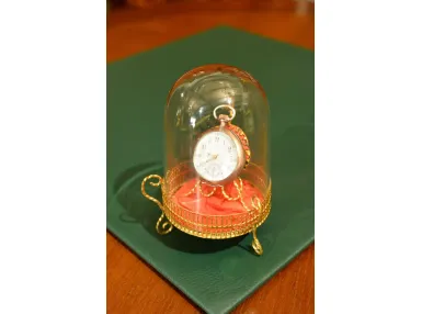 UNIKATOWA SZKATUŁKA ZE SZKLANĄ KOPUŁĄ NA ZEGAREK WISIOREK XIXw