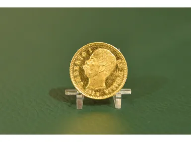 20 LIR&Oacute;W 1882r - UMBERTO I - ZŁOTA MONETA - 6,45g