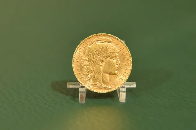 20 FRANK&Oacute;W 1913r - KOGUT - ZŁOTA MONETA - 6,45g