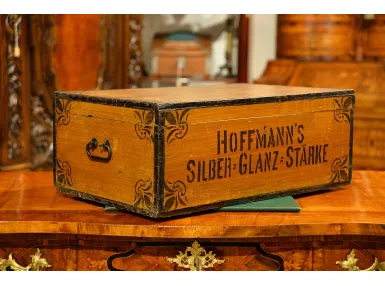 SKRZYNIA TRANSPORTOWA FIRMY HOFFMAN'S SILBER GLANZ ok. 1920r