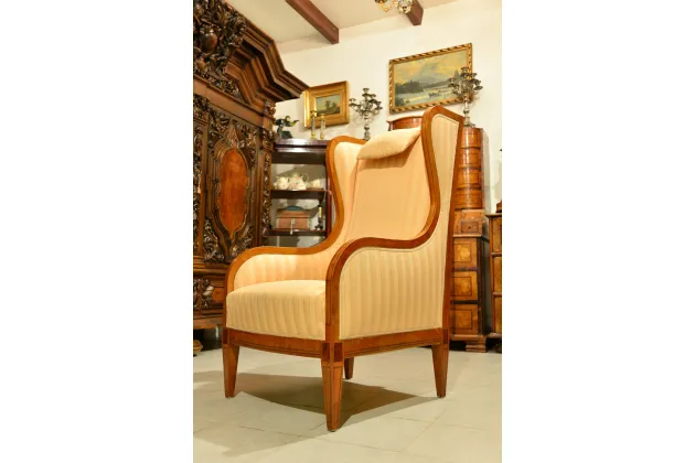 FOTEL USZAK BIEDERMEIER XIXw