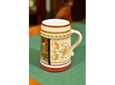 PORCELANOWY KUFEL Z LITOFANIĄ ok. 1920r
