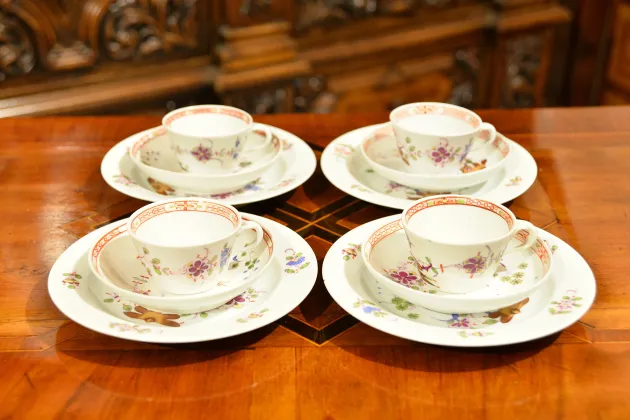 TRIO MIŚNIA MEISSEN - zestaw dla 4 os&oacute;b - ok. 1814r