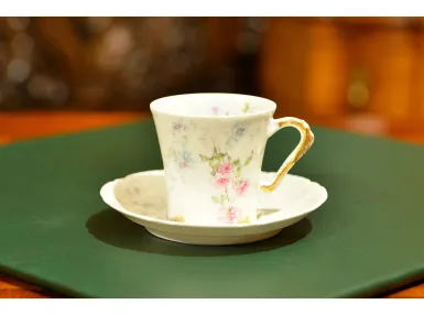 FILIŻANKA Z PODSTAWKIEM - THEODORE HAVILAND - LIMOGES ok. 1910r