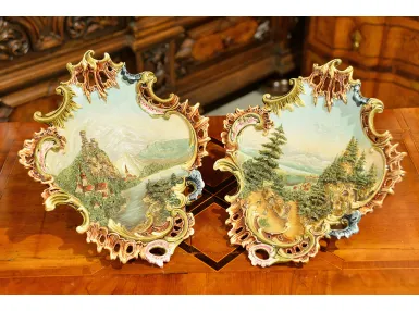 PARA RELIEF&Oacute;W ŚCIENNYCH MAJOLIKA R.M. KRAUSE ŚWIDNICA ok. 1910r