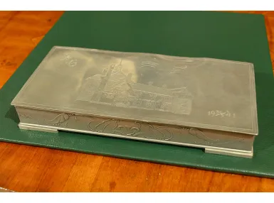 SECESYJNE PUDEŁKO NA KARTY CYGARA ok. 1915r