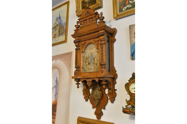 WISZĄCY ZEGAR GUSTAV BECKER SCHLESIEN BOGATY EKLEKTYK ok. 1890r