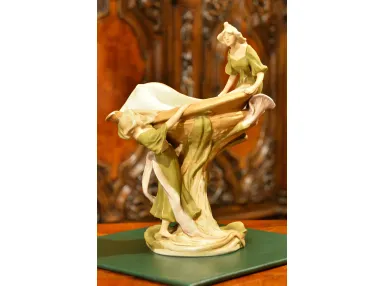 FIGURALNA PATERA SECESYJNA ROYAL DUX ok. 1900r