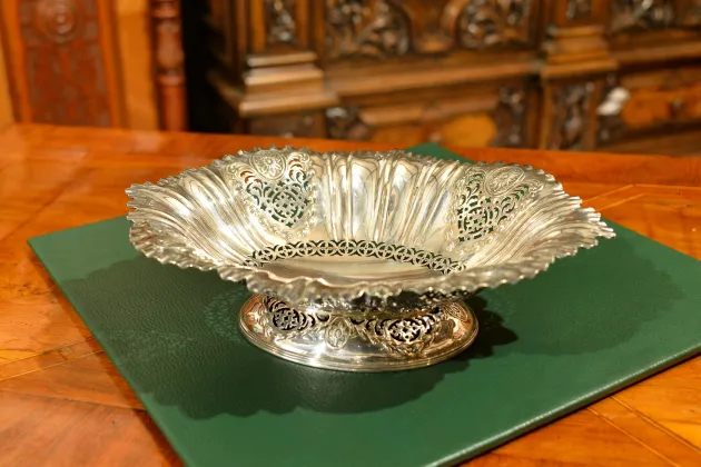 AŻUROWA PATERA PLATER ELKINGTON&Co 1896r