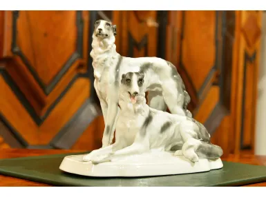 DUŻA FIGURKA PARA CHART&Oacute;W &ndash; FASOLD & STAUCH ok. 1920r