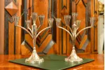 PARA KANDELABR&Oacute;W ART DECO HAZORFIM SREBRO 800 582g