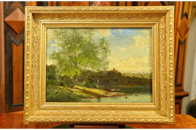 OBRAZ - OLEJ NA PŁ&Oacute;TNIE - O. ARBORELIUS (1842-1915)
