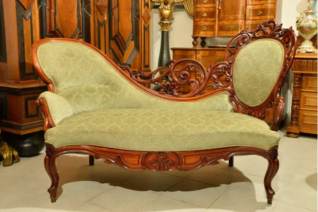 PRZEPIĘKNY SZEZLONG KANAPA SOFA LUDIK FILIP ok. 1860r