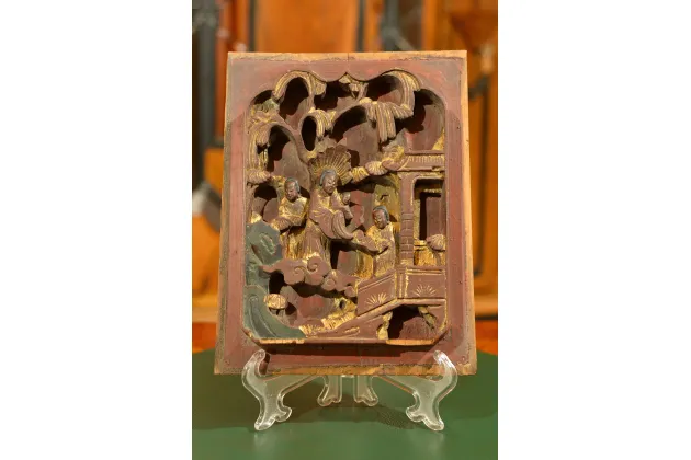 ANTYCZNY CHIŃSKI PANEL RZEŹBIONY ok. 1890r